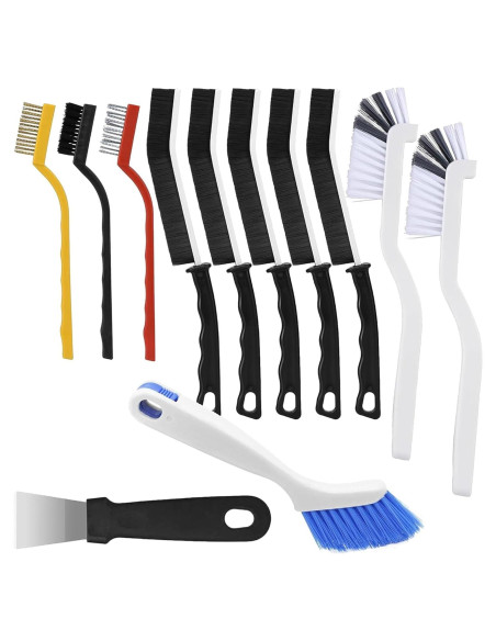 Set de 12 Cepillos de Limpieza Lazzineer para Esquinas y Ranuras