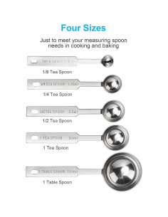 Juego de cucharas medidoras OstWony 5 piezas acero inoxidable 2