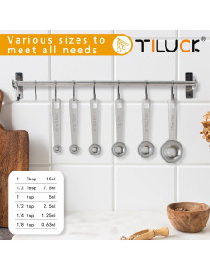 Juego de Cucharas Medidoras Acero Inoxidable TILUCK 6 Pzas 2