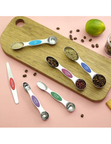 Cucharas Medidoras Magnéticas 7 Piezas Acero Inoxidable