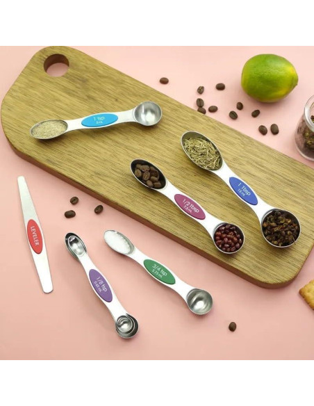 Cucharas Medidoras Magnéticas 7 Piezas Acero Inoxidable