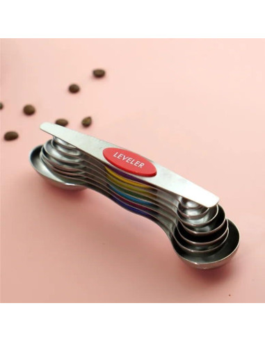 Cucharas Medidoras Magnéticas 7 Piezas Acero Inoxidable