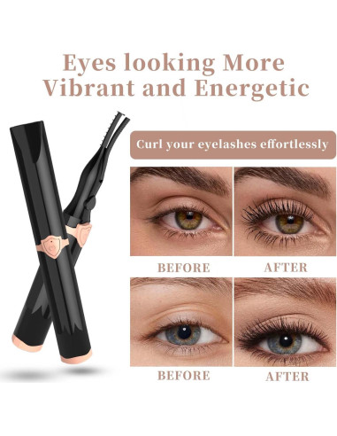 Rizador de Pestañas Eléctrico Recargable NYUDN 2en1 Negro