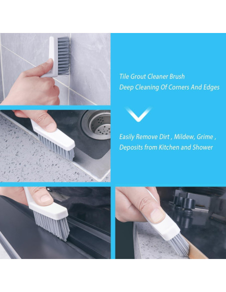 Cepillo de limpieza de lechada Lumkew - 4 piezas, cerdas duras