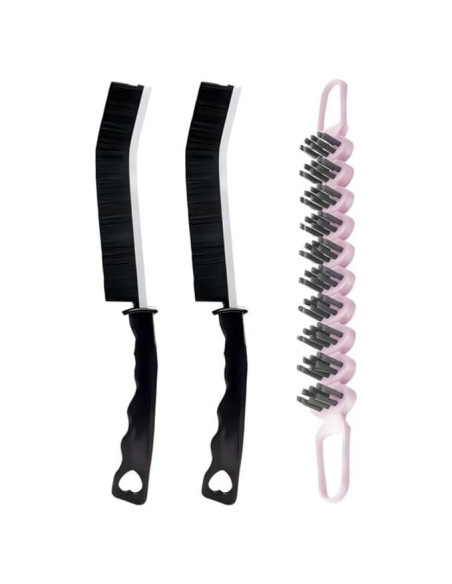 Juego de Cepillos de Limpieza POPGIO 3 Piezas Negro y Rosa