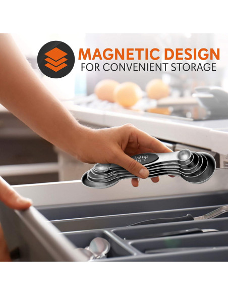 Set de Cucharas Medidoras Magnéticas NutriChef 6 Piezas