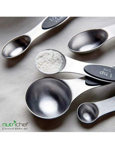 Set de Cucharas Medidoras Magnéticas NutriChef 6 Piezas