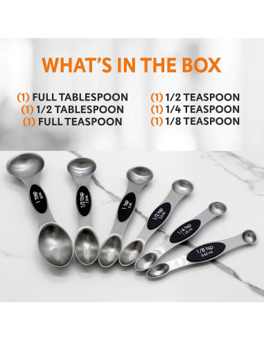 Set de Cucharas Medidoras Magnéticas NutriChef 6 Piezas