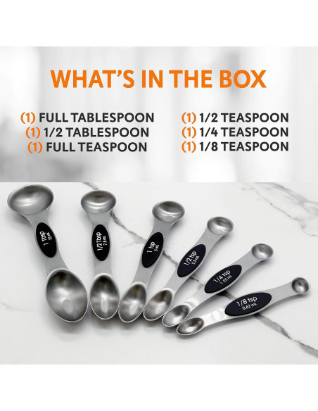 Set de Cucharas Medidoras Magnéticas NutriChef 6 Piezas