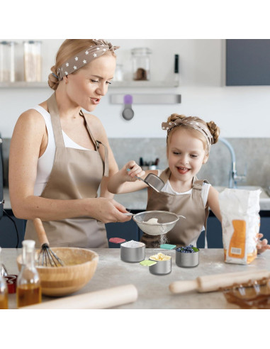 Set de 5 Tazas Medidoras Magnéticas Minteem Acero Inoxidable