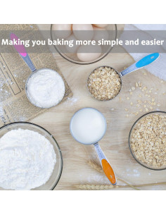 Juego de 15 Tazas y Cucharas Medidoras YIHONG Acero Inoxidable 2