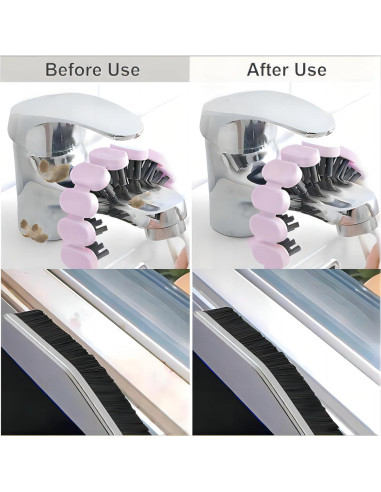 Juego de Cepillos de Limpieza POPGIO 3 Piezas Negro y Rosa