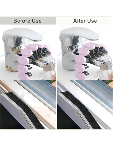 Juego de Cepillos de Limpieza POPGIO 3 Piezas Negro y Rosa