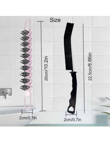 Juego de Cepillos de Limpieza POPGIO 3 Piezas Negro y Rosa