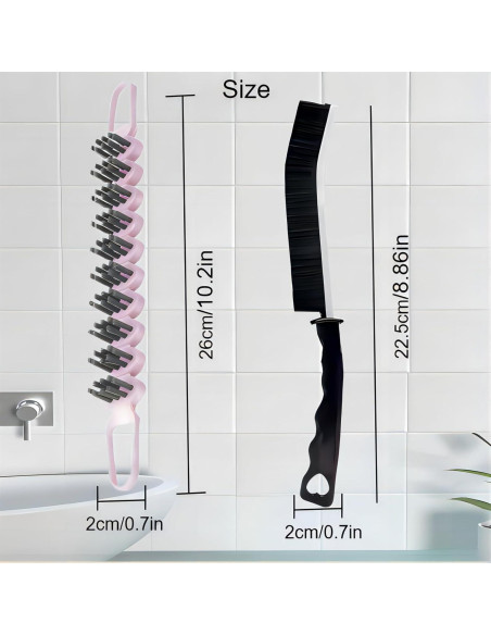 Juego de Cepillos de Limpieza POPGIO 3 Piezas Negro y Rosa