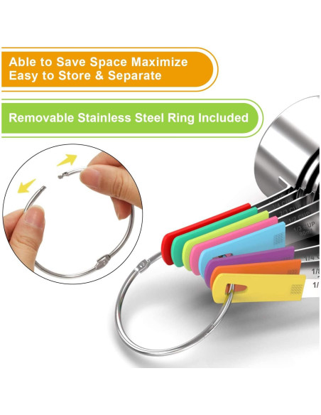 Conjunto de 8 Tazas Medidoras Wildone Acero Inoxidable