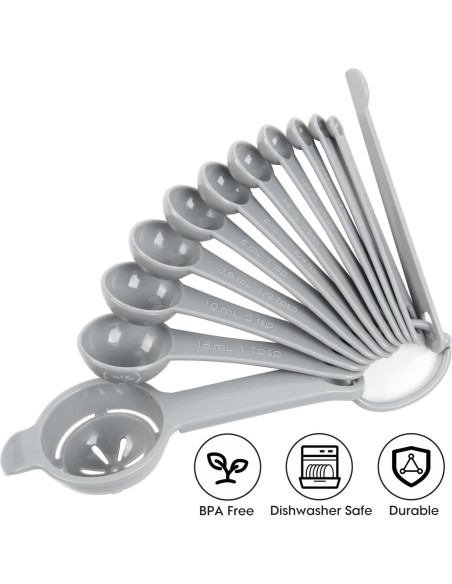 Juego de Cucharas Medidoras DOTINGHUX 12 Piezas Gris