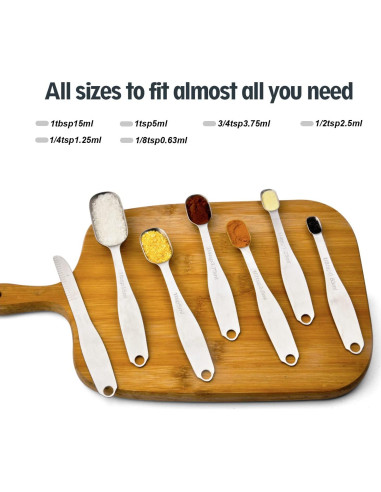 Cucharas Medidoras Magnéticas EDELIN Acero Inoxidable 6 Piezas