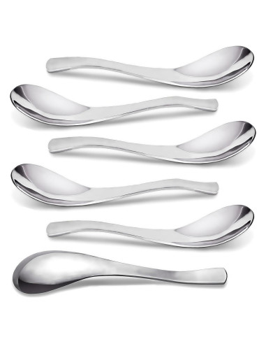Set de 6 Cucharas de Sopa AOOSY Acero Inoxidable Ergonómicas
