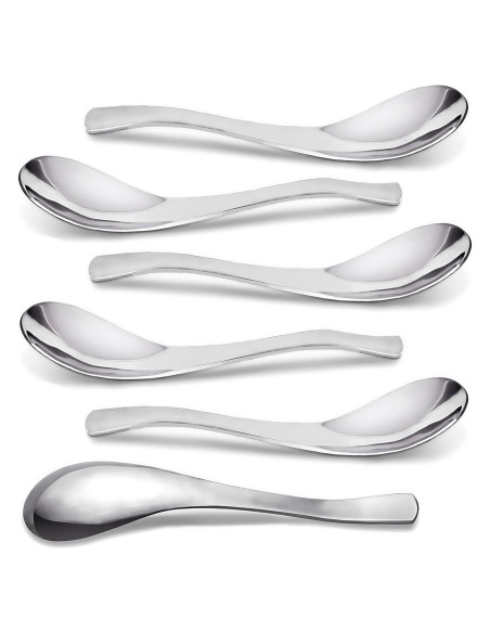 Set de 6 Cucharas de Sopa AOOSY Acero Inoxidable Ergonómicas