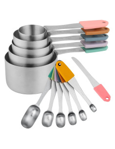 Juego de Tazas y Cucharas Medidoras IFFMYJB Acero Inoxidable