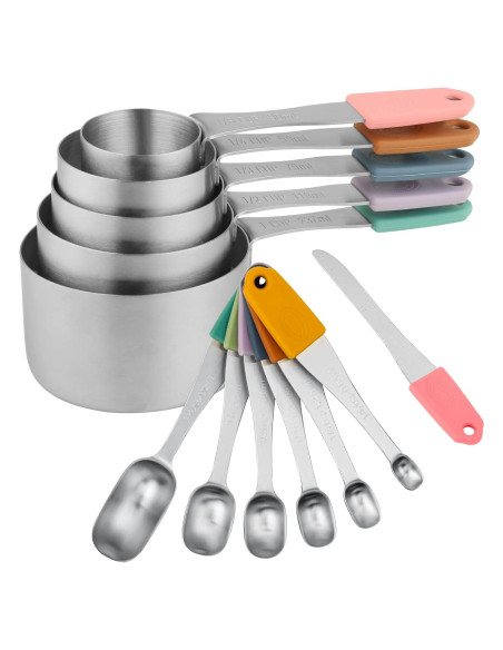 Juego de Tazas y Cucharas Medidoras IFFMYJB Acero Inoxidable