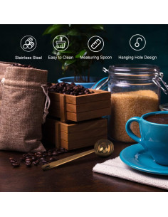 Juego de cucharas medidoras doradas Lubsmuns 15ml y 30ml 2