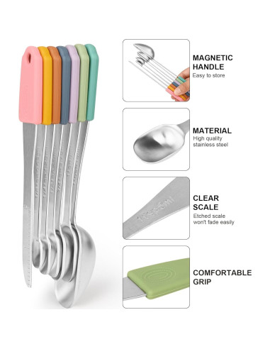 Juego de Tazas y Cucharas Medidoras IFFMYJB Acero Inoxidable