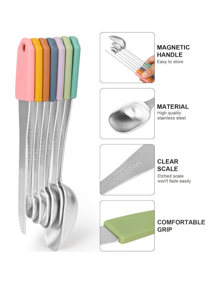 Juego de Tazas y Cucharas Medidoras IFFMYJB Acero Inoxidable