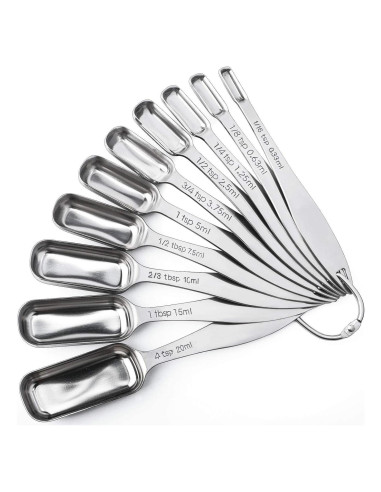 Set de 10 Cucharas Medidoras Acero Inoxidable FANGSUN