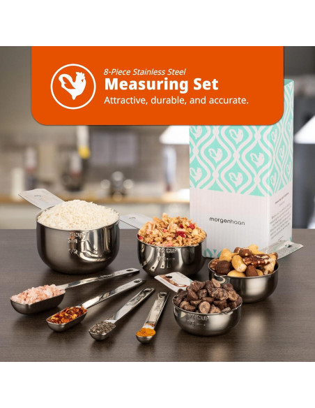 Kit de Medición Acero Inoxidable Morgenhaan - 8 Piezas