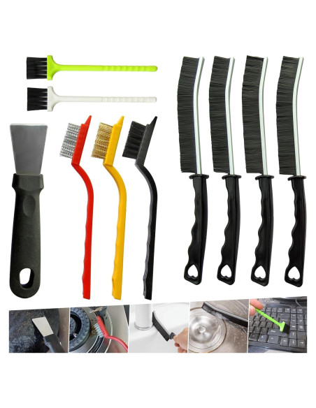 Juego de 10 Cepillos de Limpieza de Ranuras CRAFNEW - Duro