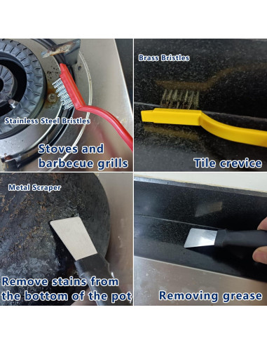 Juego de 10 Cepillos de Limpieza de Ranuras CRAFNEW - Duro