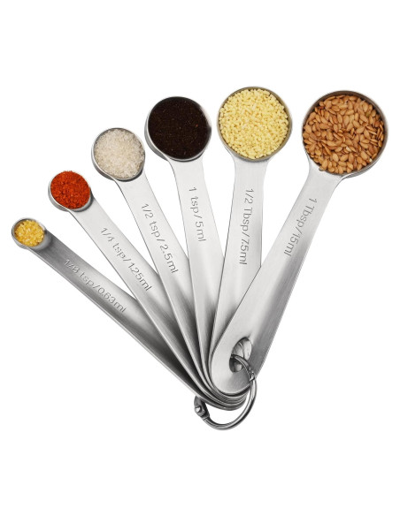 Juego de Cucharas Medidoras 6 Viwehots Acero Inoxidable 18/8