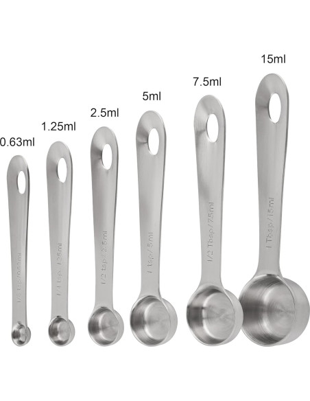 Juego de Cucharas Medidoras 6 Viwehots Acero Inoxidable 18/8