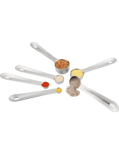 Juego de Cucharas Medidoras 6 Viwehots Acero Inoxidable 18/8