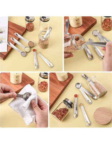 Juego de Cucharas Medidoras 6 Viwehots Acero Inoxidable 18/8