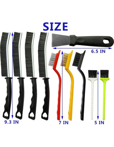 Juego de 10 Cepillos de Limpieza de Ranuras CRAFNEW - Duro