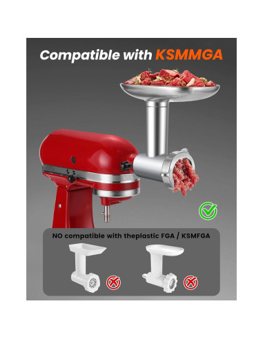 Kit embutidor de salchichas Kitchenaid RAFBAR 3 tubos acero