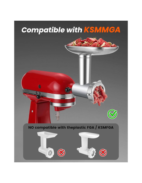 Kit embutidor de salchichas Kitchenaid RAFBAR 3 tubos acero