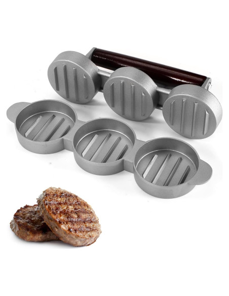 Prensa de Mini Hamburguesas Lyreh para 3 Tortas 6.4cm