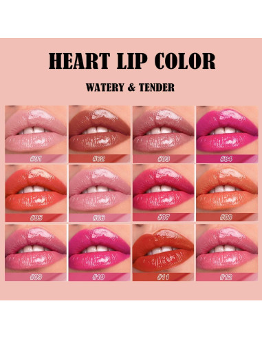 Set de 12 Pintalabios Líquido Dulele Hidratante y Brillante