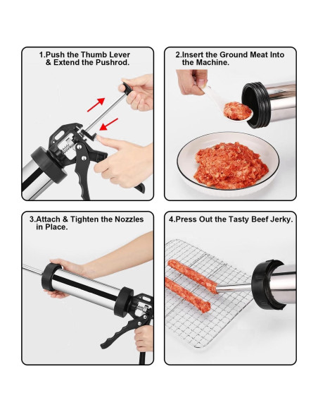Kit de Pistola de Jerky Usluole 1 kg Acero Inoxidable