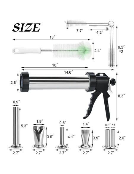Kit de Pistola de Jerky Usluole 1 kg Acero Inoxidable