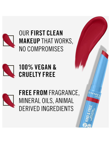 Bálsamo Labial Tinte Rimmel Kind & Free 4g Rojo Turbo