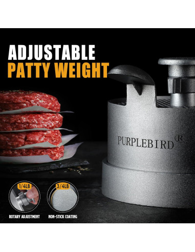 Prensa de Hamburguesas Ajustable PURPLEBIRD 0.67kg