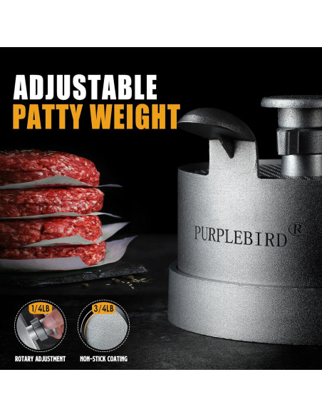 Prensa de Hamburguesas Ajustable PURPLEBIRD 0.67kg