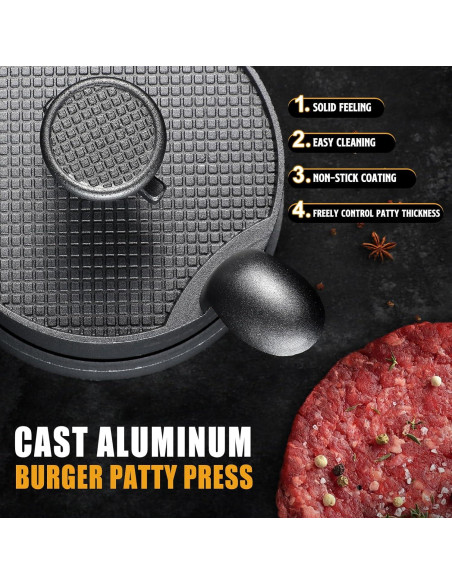 Prensa de Hamburguesas Ajustable PURPLEBIRD 0.67kg