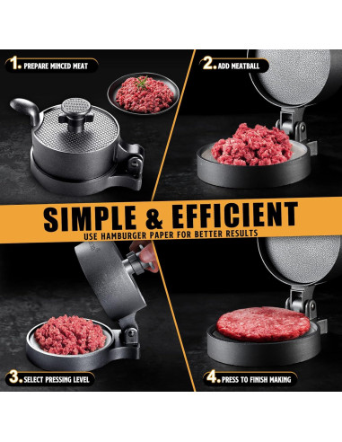 Prensa de Hamburguesas Ajustable PURPLEBIRD 0.67kg