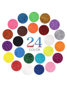 Pólvora de Brillo Cosmético Estanoite 24 Colores Holográficos